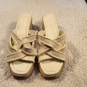 Splendid Delliny espadrille platform wedge sandals  woven canvas upper size 8